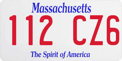 MA license plate 112CZ6