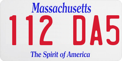 MA license plate 112DA5