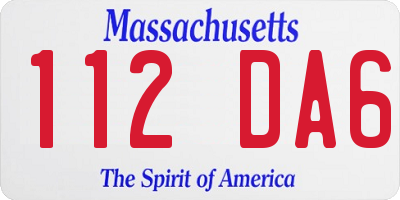 MA license plate 112DA6