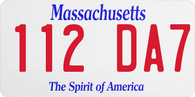 MA license plate 112DA7
