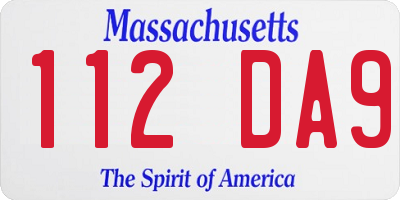 MA license plate 112DA9