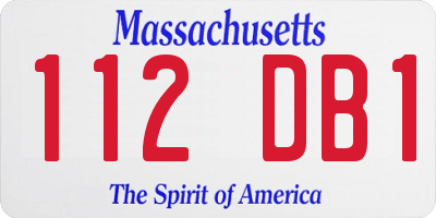 MA license plate 112DB1