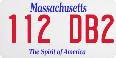 MA license plate 112DB2