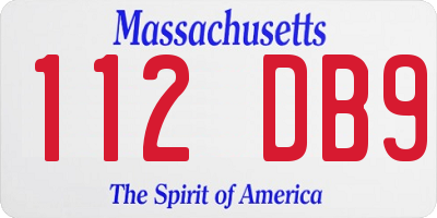 MA license plate 112DB9