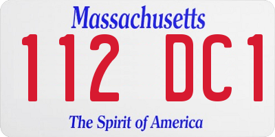 MA license plate 112DC1