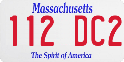 MA license plate 112DC2