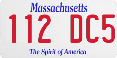 MA license plate 112DC5