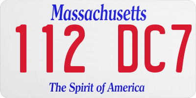 MA license plate 112DC7