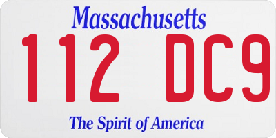 MA license plate 112DC9
