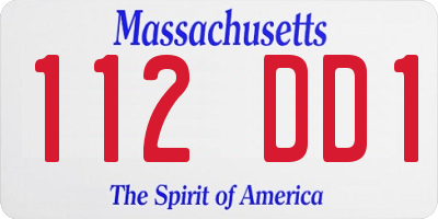 MA license plate 112DD1