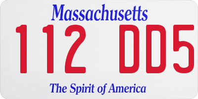 MA license plate 112DD5