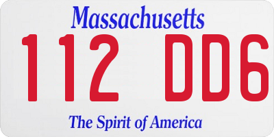 MA license plate 112DD6
