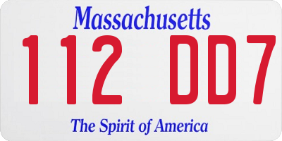 MA license plate 112DD7