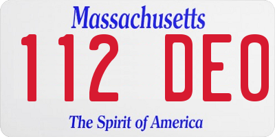 MA license plate 112DE0