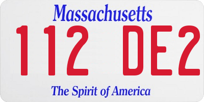 MA license plate 112DE2