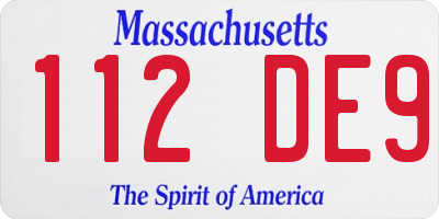 MA license plate 112DE9