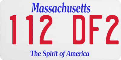 MA license plate 112DF2