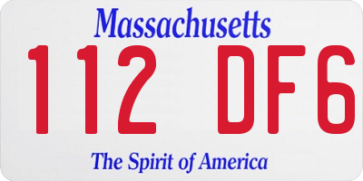 MA license plate 112DF6