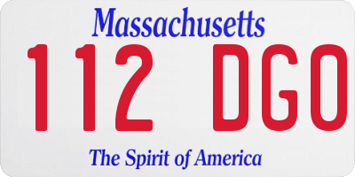 MA license plate 112DG0