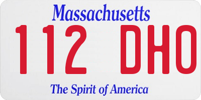 MA license plate 112DH0