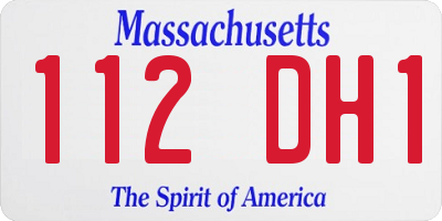 MA license plate 112DH1