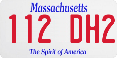MA license plate 112DH2