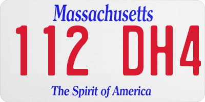 MA license plate 112DH4