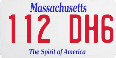 MA license plate 112DH6