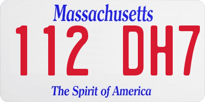 MA license plate 112DH7