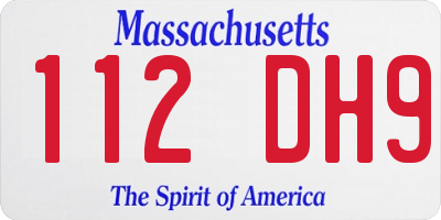 MA license plate 112DH9