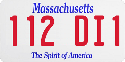 MA license plate 112DI1