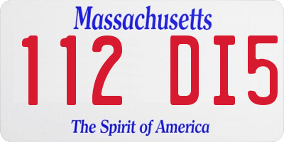 MA license plate 112DI5