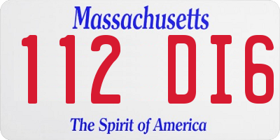 MA license plate 112DI6