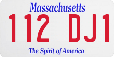 MA license plate 112DJ1
