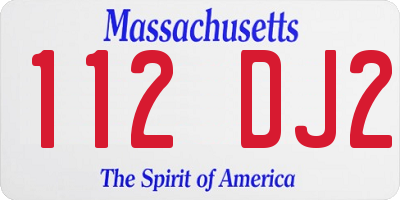 MA license plate 112DJ2