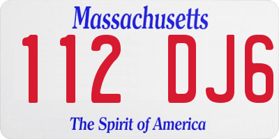 MA license plate 112DJ6