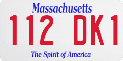 MA license plate 112DK1