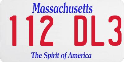MA license plate 112DL3