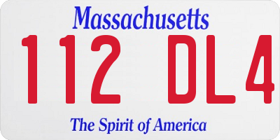 MA license plate 112DL4