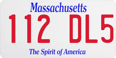 MA license plate 112DL5