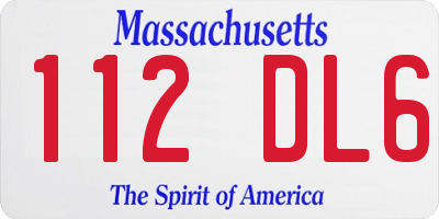 MA license plate 112DL6