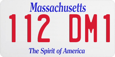 MA license plate 112DM1