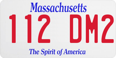 MA license plate 112DM2