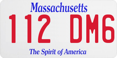 MA license plate 112DM6