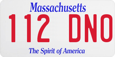 MA license plate 112DN0