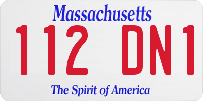MA license plate 112DN1