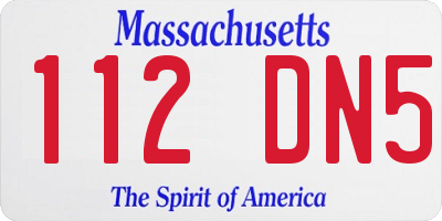 MA license plate 112DN5