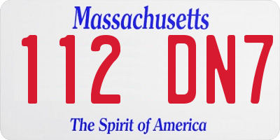 MA license plate 112DN7