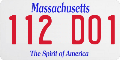 MA license plate 112DO1