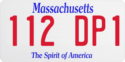 MA license plate 112DP1